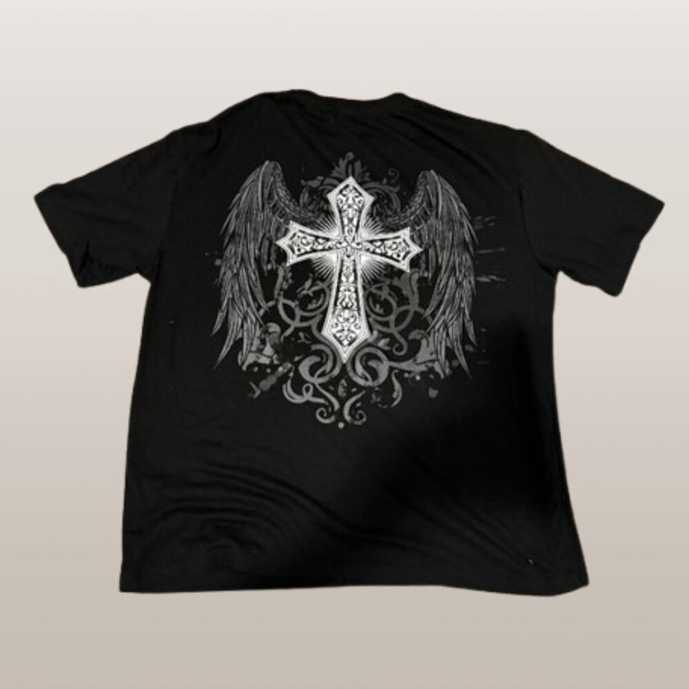 Cross and Wings Graphic T-Shirt